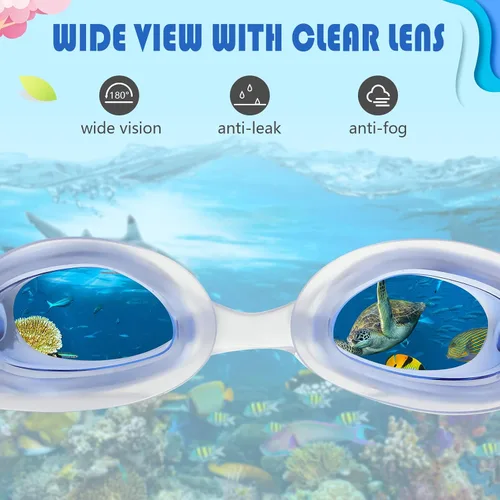 Vista 5 de Paquete de 20 pares de gafas de natación unisex para niños de 4 a 14 años, antiniebla, sin fugas, paquete de 20 pares