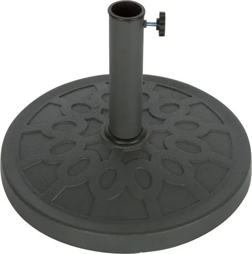 Vista 3 de Trademark Innovations Base decorativa de resina para exteriores, 17.5 pulgadas de diámetro, gris carbón