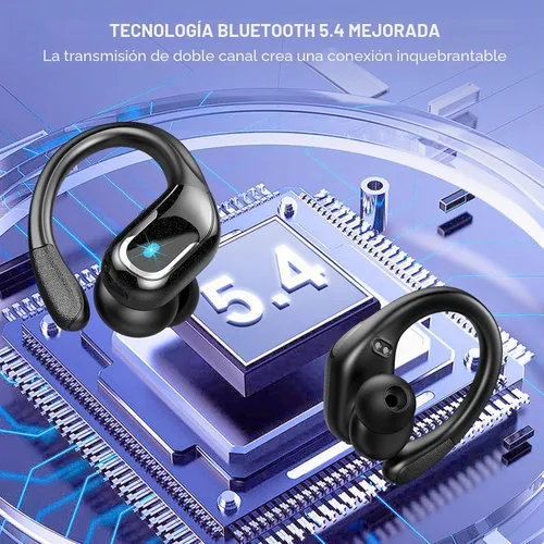 Vista 2 de Ltinist Auriculares inalámbricos, auriculares Bluetooth 5.4 deportivos de 75 horas, auriculares Bluetooth 2026, graves profundos sobre los oídos