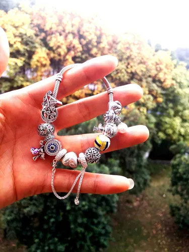 Vista 9 de ABAOLA - Dije con cadena de seguridad, con corazón de plata de ley 925, compatible con pulseras y collares Pandora