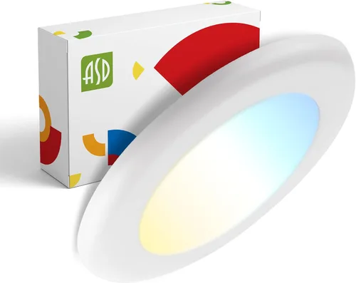 Vista 19 de ASD Paquete de 6 luces LED de disco de 4 pulgadas, 10 W 5CCT 2700K-5000K 685LM CRI90+, lámpara de techo regulable, disco de montaje en superficie