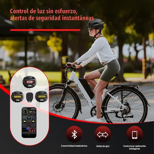 Vista 5 de Bike Helmet, Bicycle Helmets with Light, 360° High Visibility LED Display, Lightweight Adjustable Mountain Bike Helmet with Turn Signals, Smart APP
