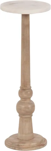 Vista 15 de Kate and Laurel Wegner Coastal Mesa Redonda de Madera para Bebidas, 8 x 23 pulgadas, Blanqueado, Mesa de Pedestal Elegante y Duradera para Usar como
