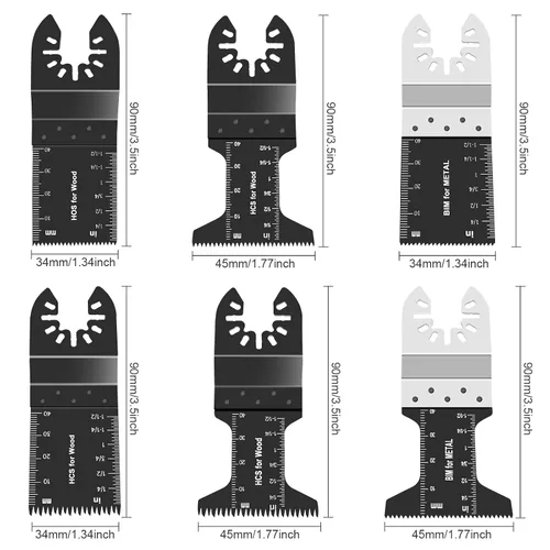 Vista 3 de 23 hojas de sierra oscilantes de liberación rápida para cortar madera plásticos compatibles con Fein Multimaster Porter Cable Black & Decker Ridgid