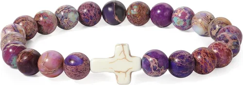 Vista 10 de SIXFOX Dainty Link Charm Bracelet For Women Trendy Pearl Beaded Bracelet With Natural Adjustable Statement Bracelet Jewelry Gifts for Bridesmaid