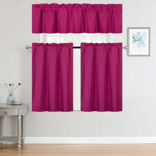 Vista 16 de Versátil juego de 3 piezas con bolsillo para barra, panel de ventana pequeña, con forro de espuma, cortina opaca (K3) (negro)