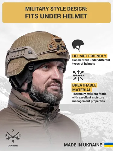 Vista 4 de 2SBR 2SABERS Gorro de invierno cálido de forro polar para hombre, gorro táctico militar del ejército