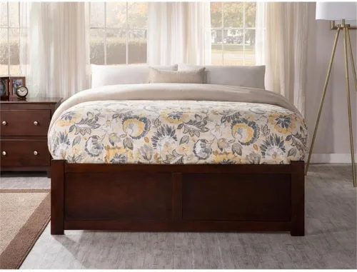 Vista 5 de Cama con plataforma de almacenamiento Urban Queen en nogal