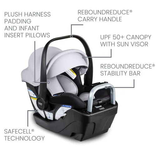 Vista 3 de Britax Willow S Asiento infantil para automóvil con base alpina — Glacier Ónix glaciar