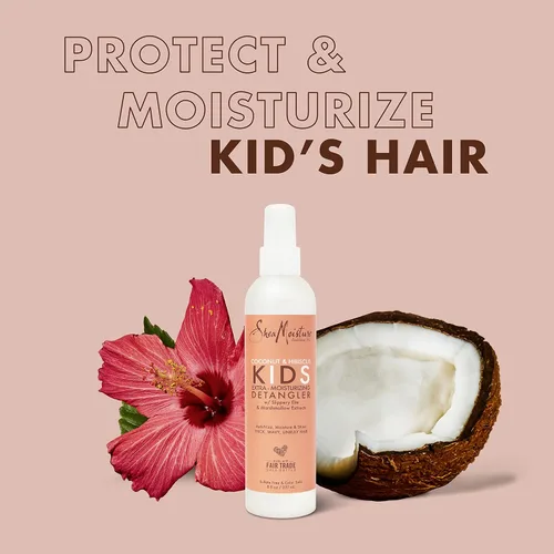 Vista 4 de Crema extra hidratante SheaMoisture Kids para quitar nudos Coco & Hibisco 8 oz Melocotón