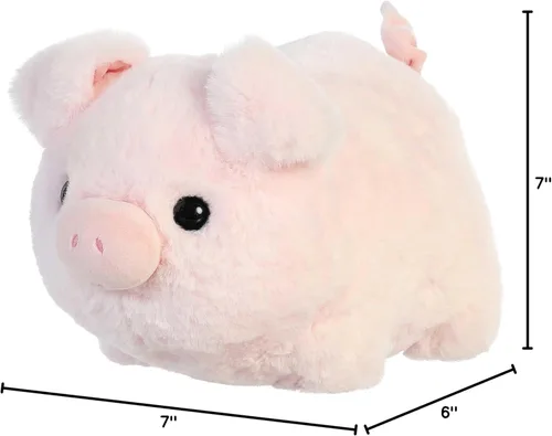Vista 7 de Aurora® Adorable animal de peluche Spudsters™ Cutie Pig – Forma redonda que hace que los abrazos reconfortantes – Perfecto para niños de todas