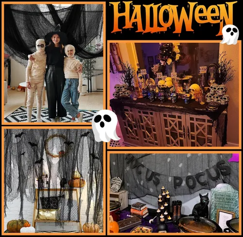 Vista 7 de Tela espeluznante de Halloween de 200 x 59 pulgadas, decoraciones de Halloween espeluznantes negras, gasa espeluznante de gran