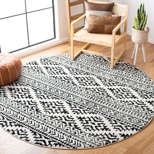 Vista 30 de SAFAVIEH Tapete decorativo de la colección Tulum de 2 x 3 pies, color negro y marfil, diseño tribal bohemio marroquí, no desprende pelo y es
