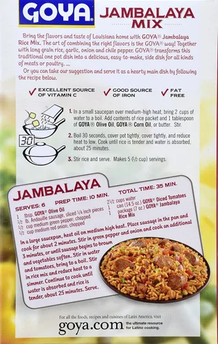 Vista 4 de Goya Foods Louisiana Style Jambalaya Rice Mix, 7 onzas (paquete de 12)