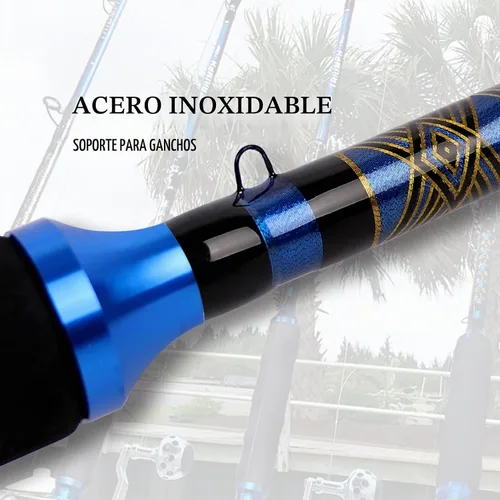 Vista 5 de Fiblink Plantilla de grafito de agua salada Jigging Caña de pescar de caña de pescar Deep Sea Jig Pole 5'6"/6