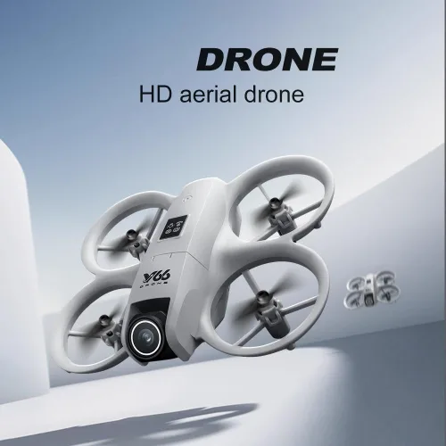 Vista 5 de Dron pequeño RC con cámaras duales, protector de hélices, mantenimiento de altitud, despegue con una tecla, giros 3D, 2 baterías, evitación