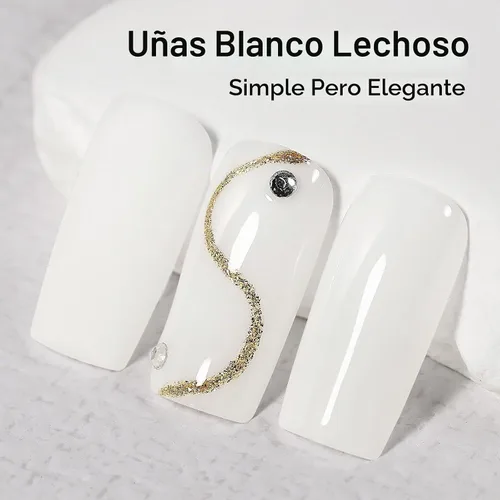 Vista 3 de MIZHSE Esmalte de uñas de secado rápido, esmalte de uñas blanco lechoso secado al aire rápido
