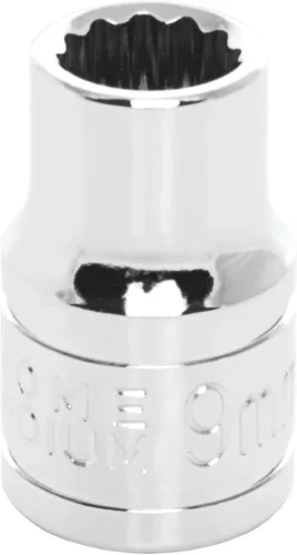Vista 22 de Performance Tool W38812 Enchufe de 12 puntas, unidad de 3/8 de pulgada, 12 mm Chrome vanadium steel. Polished nickel chrome finish. Designed to