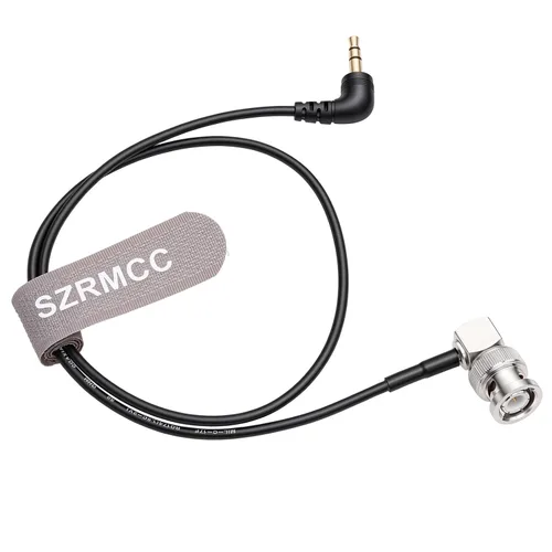 Vista 3 de SZRMCC Tentacle Sync - Cable de código de tiempo TRS a BNC en ángulo recto de 0.138 in para cámara ARRI C300 C500 F55 PDW-700 (11.8 in)