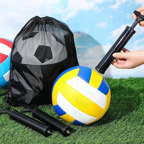 Vista 5 de Foilswirl Suministros de donación de caridad cristiana, kit de bomba de bola desinflada, incluye bomba de fútbol, bomba de aire de mano con aguja