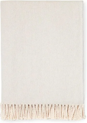 Vista 6 de Sferra Celine Herringbone, manta 100% algodón, color aguamarina