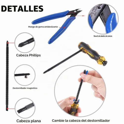 Vista 4 de Glarks - Juego de herramientas para cables coaxiales, herramienta de crimpado de conectores RF coaxiales + pelacables coaxiales + conectores machos