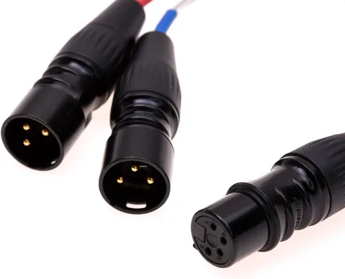 Vista 6 de 20CM Dual 3Pin XLR hembra a 4Pin XLR hembra equilibrado audio auricular adaptador cable