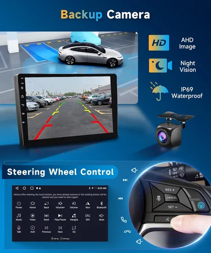 Vista 6 de Radio de coche 2+64G para Ford F150 2009 2010 2011 2012, Carplay inalámbrico Android Auto Radio estéreo Android 9 pulgadas pantalla táctil Bluetooth