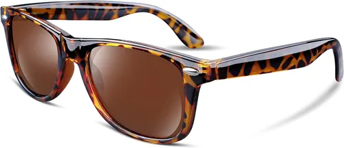 Vista 2 de FEISEDY Gafas de sol polarizadas retro para mujer, gafas de sol clásicas de los años 80, gafas de sol de moda UV400 B1858