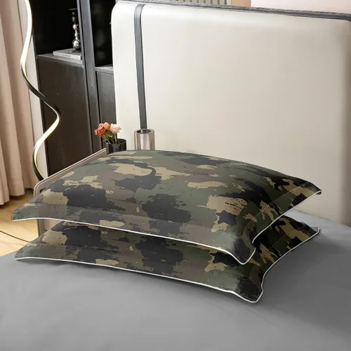 Vista 6 de Juego de funda de edredón de camuflaje 100% algodón para niños, adolescentes, estilo militar, juego de funda de edredón con estampado de camuflaje