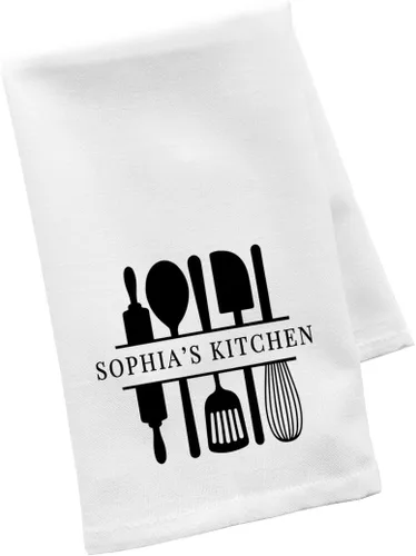 Vista 14 de Andaz Press Toalla de Cocina Personalizada, Toalla de Té de Saco de Harina, La Mejor Mamá de Todos los Tiempos Nombres Personalizados de Niños