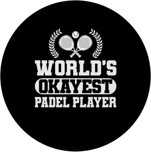 Vista 3 de Worlds Okayest Padel Racquet Paddle Player PopSockets Adhesive PopGrip