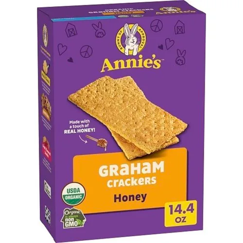 Vista 101 de Annie's Organic Chocolate Bunny Graham Snacks, 7.5 onzas
