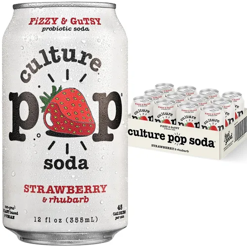 Vista 16 de Culture Pop Soda, cereza negra espumosa de Noah Kahan, soda probiótica baja en azúcar, alternativa al jugo espumoso, sin OMG, kosher, sin gluten