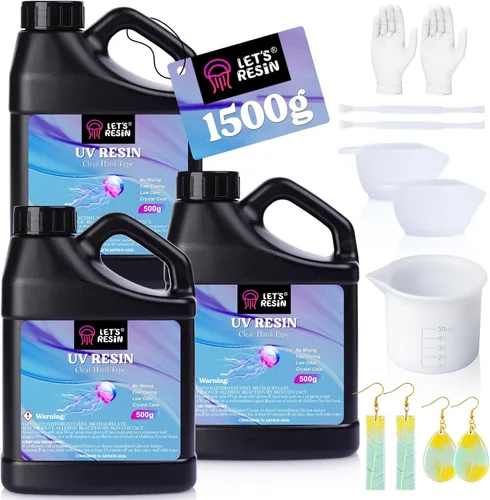 Vista 7 de LET'S RESIN Resina UV, 10.58 oz de baja viscosidad transparente de tipo duro, resina epoxi ultravioleta de curado rápido y baja contracción