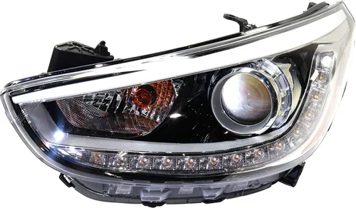 Vista 3 de Go-Parts - Conjunto de faros delanteros para Hyundai Accent 2012-2017, izquierdo (conductor), halógeno, tipo proyector con luces LED de circulación