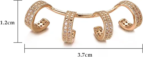Vista 2 de Yoursfs Pendientes de puño para mujer con clip sin perforar aretes hipoalergénicos de cristal para escalador