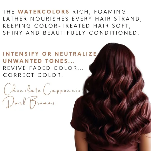 Vista 3 de Watercolors Champú Depositante de Color, Color de Cabello Semi Permanente 8.5 oz - MOCHA DRENCH