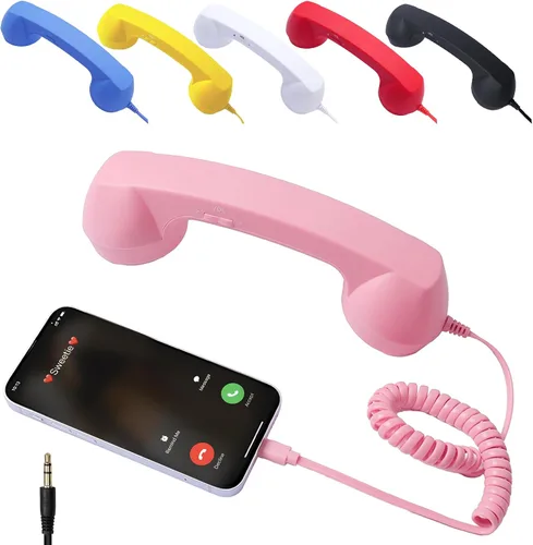 Vista 12 de Teléfono retro 2026, nuevo receptor de teléfono celular con micrófono y altavoz, teléfono retro vintage con cable, estilo teléfono fijo receptor