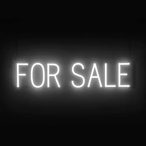 Vista 29 de SpellBrite Letrero de venta para empresas Señales relacionadas con la venta con aspecto de neón, luces LED blancas 16.3 x 6.3 pulgadas Blanco