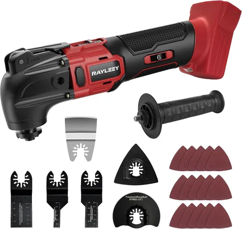 Vista 8 de Kit de múltiples herramientas oscilantes compatible con batería DEWALT de 20 V, herramientas oscilantes inalámbricas con motor sin escobillas, 6