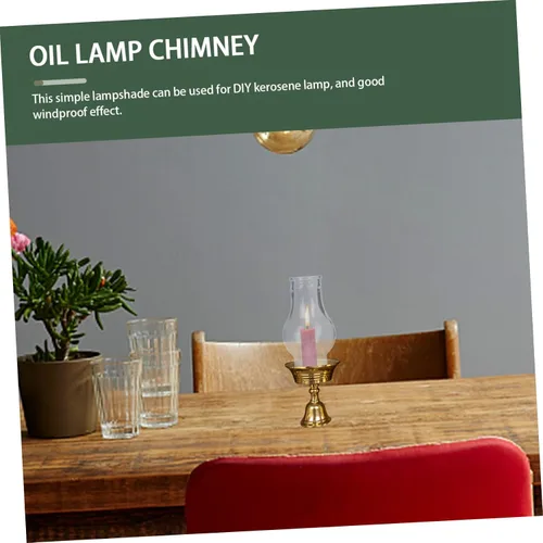 Vista 4 de DECHOUS Pantalla de lámpara cilíndrica Mini pantalla de lámpara Mini linterna de queroseno globo lámpara de queroseno lámpara de aceite de chimenea