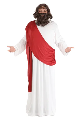 Vista 6 de Disfraz Deluxe de Jesús para Hombre Talla Plus Multicolor