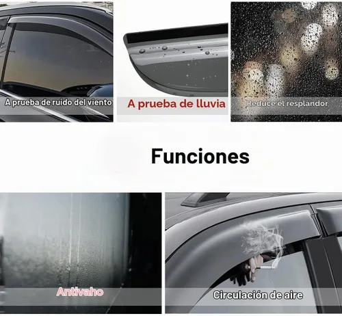 Vista 9 de Original 4 piezas de protector solar para ventanas, juego de protectores contra la lluvia para montaje exterior, bonitos visores laterales