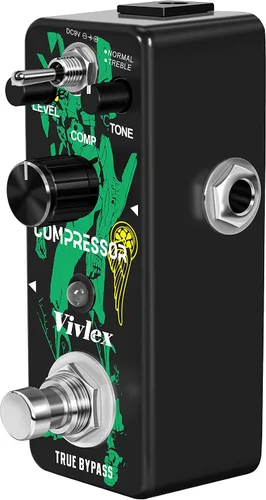 Vista 7 de LEF-333 Pedal de compresor mini analógico de efectos de compresión Pedal Stompbox para guitarra eléctrica Bajo True Bypass Pedal