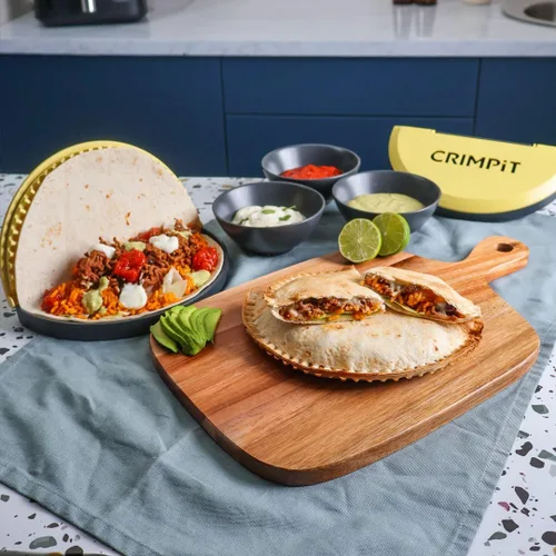Vista 5 de CRIMPiT Sellador de tortillas grande – Para tortillas de harina de 10 a 12 pulgadas Haz tacos sellados, quesadillas, burritos y más Comidas sin