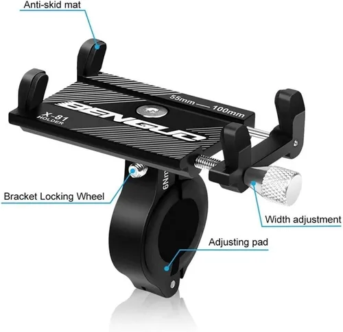 Vista 2 de Aluminio motocicleta bicicleta bicicleta titular de montaje manillar para teléfono celular GPS EE.UU. (negro)