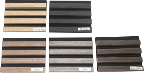Vista 2 de NeatiEase Paquete de muestras de color de paneles de pared de madera, paneles de pared de listones acústicos para decoración de paredes interiores