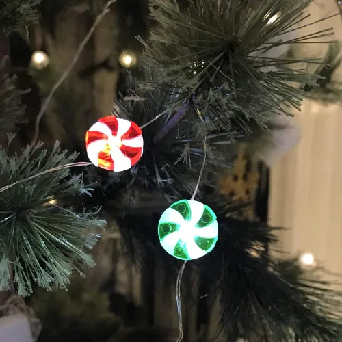 Vista 9 de MIYA LIFE Luces de Hadas Navideñas Luces de Mazorca de Caramelo Luces de Bastón de Caramelo de Navidad Luces de Cadena Navideñas a Batería - Ideales