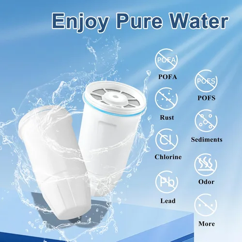 Vista 2 de TOMOON - Filtros de agua de repuesto para jarras y dispensadores Zero Water, filtración premium de 0 TDS, reduce el plomo/cromo/PFOA/PFOS – Mejora
